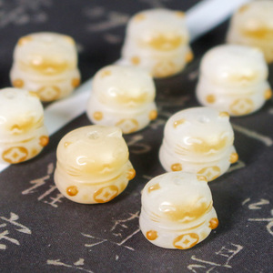 Bodhi Wood Carved <b>Lucky</b> Cat Beads 12mm Loose Beads For <b>Bracelet</b> Making - Product Image 2