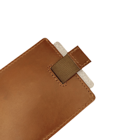 Porte-cartes en cuir véritable avec pince à dollar Brosse antivol Ultra-mince Nouveau Premium Sense Vintage Pull-out Men's Card Holder