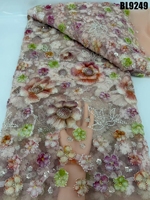 Nouvelle mode Émirats arabes unis Dubaï Tissu en dentelle de luxe Broderie artisanale Dentelle perlée avec paillettes Autriche Robe de mariée