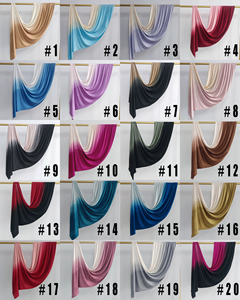 Écharpe Hijab Sharut Ombre en Jersey, Châle de Luxe Teint à Deux Couleurs Dégradées, Foulard en Jersey de Coton Premium pour Femme Musulmane 2025 - Product Image 5