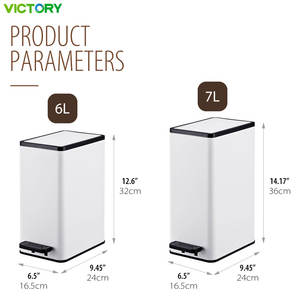 Poubelle à pédale en PP pour salle de bain, chambre, petite cuisine, 6L/7L, avec couvercle à fermeture douce - Product Image 6