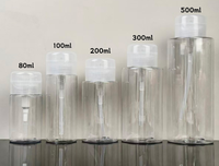 Botol Kosmetik PET Isi Ulang Kapasitas Besar 80ml500ml Model Pompa, Siap Kirim, untuk Makeup dan Cat Kuku