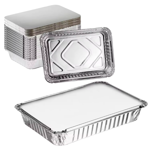 Barquettes rectangulaires jetables en aluminium de qualité alimentaire avec couvercle en papier, 200 ml et 150 ml, pour la conservation et la cuisson des aliments - Product Image 4