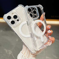 Coque de téléphone transparente avec boutons électroplaqués pour iPhone 18Pro 17, 16, 15, 14, 13, 12, 11, Pro Plus, coque de téléphone anti-chute