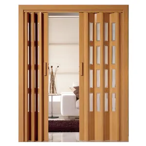 PVC Diamant Pliant Verre Portes Accordéon Porte Pliante