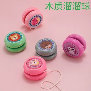 Yo-yo de madera con diseño de animales de dibujos animados, juguete giratorio para niños, juguete educativo clásico y nostálgico - Product Image 4