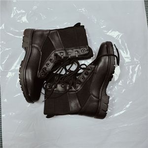 DF1103 -2 Botas de entrenamiento para guardias de seguridad, nueva versión, microfibra negra, sin logo, venta al por mayor. - Product Image 2