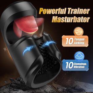Erkek seks oyuncakları 10 sıkma titreşimli dil-yalama yetişkin yoğun Stroker eğitmen Penis eğitim vibratör <span class=keywords><strong>Ultimate</strong></span> - Product Image 3