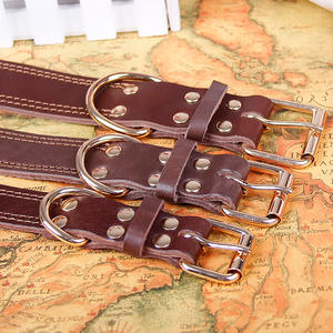 <span class=keywords><strong>Collar</strong></span> de perro de cuero de vaca resistente de lujo, collares para mascotas de <span class=keywords><strong>Color</strong></span> sólido, <span class=keywords><strong>Collar</strong></span> de perro ajustable con hebilla de Metal dorado - Product Image 2