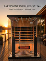 Cabine de sauna infrarouge à vapeur sèche moderne de haute qualité en bois massif pour 2 personnes, électrique 220V, pour appartement ou chambre à coucher