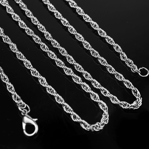 힙합 남성용 3mm 50cm 얇은 체인 18k PVD 골드 스테인리스 스틸 로프 트위스트 패션 체인 목걸이 - Product Image 3