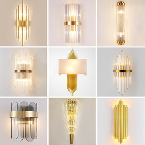Modern Nordic Minimalist Touch Control <b>Crystal</b> Glass <b>Shade</b> LED Wall <b>Lamp</b> for Balcony Hotel Use - Product Image 4