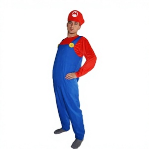 Costume de fête amusant pour hommes adultes, costume de <span class=keywords><strong>Mario</strong></span> rouge MC-014 en polyester - Product Image 1