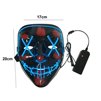 Máscara LED EL con Luz, Máscara Purge Luminosa, Máscara Facial de Fantasma Aterrador para Fiestas Rave, Halloween, Cosplay y Disfraces para Eventos Nocturnos