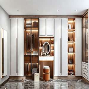 BALOM Dressing contemporain sur mesure avec <span class=keywords><strong>aménagement</strong></span> personnalisable et éclairage intégré pour maisons de luxe - Product Image 4