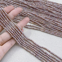 Perles d'eau douce naturelles en vrac Muses Jewels, grande réduction, perles de riz violettes de 3 mm à 4 mm pour la fabrication de bijoux, Perolas Naturais