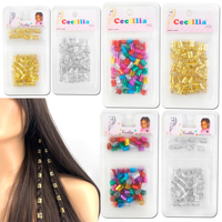 7 couleurs réglables 9mm anneaux de manchette synthétiques Dreadlock perles décorations de cheveux Crochet tresse Styles avec matériau métallique