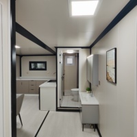 Maison conteneur extensible 20ft 40ft, moderne, pliable, préfabriquée, mini-villa avec salle de bain complète
