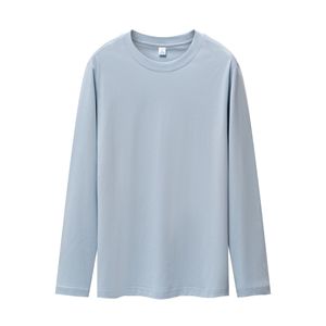 Camiseta de Algodón de Alta Calidad al por Mayor, 230 g/m², Personalizable, Cuello Redondo, Manga Larga, Hombros Caídos, para Hombre - Product Image 4