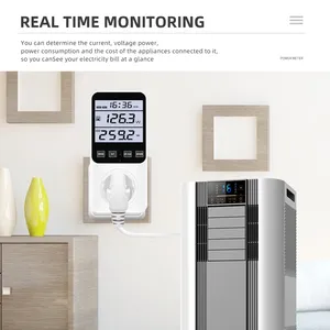 มิเตอร์ไฟฟ้าดิจิตอล HEDAO 220V/120V AC วัตต์มิเตอร์แบบเสียบปลั๊ก วัดกำลังไฟฟ้า วัตต์ หน่วยกิโลวัตต์ชั่วโมง วัสดุ ABS สำหรับวิเคราะห์การใช้พลังงาน OEM - Product Image 2