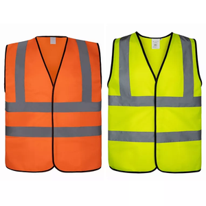 Hi Vis Vest Haak En Lus Sluiting 100% Polyester Hoge Zichtbaarheid Reflecterende Chalecos Veiligheidsvest - Product Image 2
