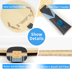 Loki Rxton 9Pro Inner 5+2 Basalt GNF Fiber - Telaio da Ping Pong con Superficie in Limba per Giocatori di Attacco Veloce e Looping - Product Image 3