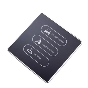 Interruttore Touch Smart per Hotel con Cornice in Alluminio Spazzolato CNC, Dimensioni 86*86MM, 3 Pulsanti DND/MUR/LAUNDRY - Product Image 1