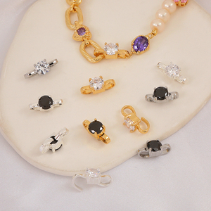 18K mạ vàng móc Trắng Zircon Clasp cho vòng cổ ngọc trai làm 25 cái/túi - Product Image 5