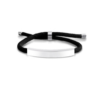 Bracelet à Barre à Graver Vierge Personnalisé, Bracelets d'Amitié Réglables en Corde Tressée en Acier Inoxydable pour Femmes et Hommes