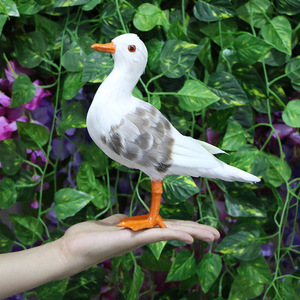 Pájaro de plumas realista hecho a mano, tamaño natural, decoración de pájaro artificial para interiores, estante de pared. - Product Image 1
