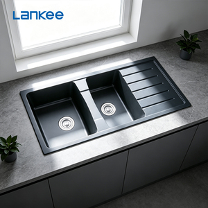 Évier <span class=keywords><strong>en</strong></span> granit naturel, évier noir <span class=keywords><strong>en</strong></span> <span class=keywords><strong>pierre</strong></span> de quartz, évier de cuisine <span class=keywords><strong>en</strong></span> granit avec planche - Product Image 3