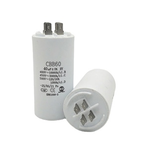 <span class=keywords><strong>Condensateur</strong></span> de démarrage de moteur AC <span class=keywords><strong>CBB60</strong></span> 40μF 450VAC avec broches pour pompes à eau et machines à laver - Product Image 1