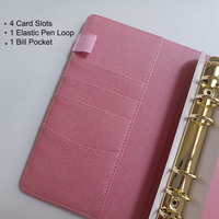 Organisateur de portefeuille à enveloppes A6 en cuir beige, durable et portable, pour le défi d'épargne, avec couverture de planificateur