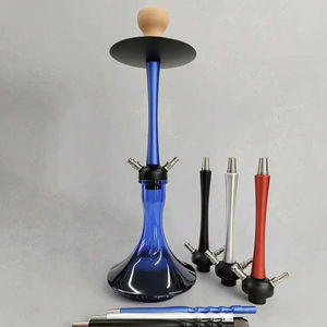 Modern Aluminum Alloy <b>Hookah</b> Set 2 Port Shisha Water <b>Pipe</b> Kit with Glass Base Gift Box for Bar and Travel - Product Image 4