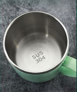 Double Layer Anti-scalding Stainless Steel Cups Plastic Handle <b>Coffee</b> Milk Mug Tea Drinks Water Cup for Home Office Tumbler - Product Image 6