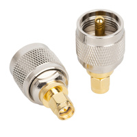 Adaptateur coaxial RF UHF de type SMA 50 Ohm en laiton plaqué or à faible perte de signal, connecteur d'antenne mâle-femelle pour radio amateur et talkie-walkie