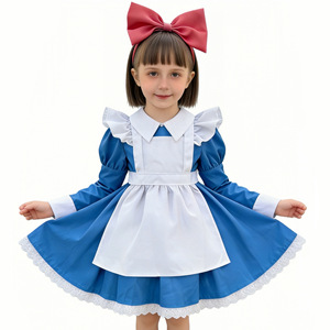 Tenue de spectacle pour enfants <span class=keywords><strong>Alice</strong></span>, robe de demoiselle d'honneur à manches longues, déguisement d'Halloween, robe de princesse Lolita champêtre - Product Image 3