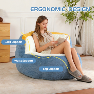 Sillón Puff Ergonómico Redondo Extra Grande, Sofá Puff Individual de Tela Suave para Uso en Interiores del Hogar - Product Image 5