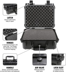 Biểu tượng tùy chỉnh màu sắc cứng nhựa không thấm nước chống sốc mang bọt trường hợp - Product Image 3