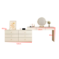 Ensemble de vanité de maquillage de luxe moderne miroir éclairé coiffeuse avec miroir led et prise de charge