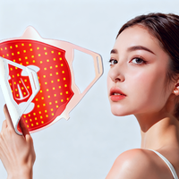 Masque facial LED rechargeable effacé thérapie par la lumière bleue rouge pour l'acné Anti-âge blanchissant appareil de soins de la peau à usage domestique sans fil
