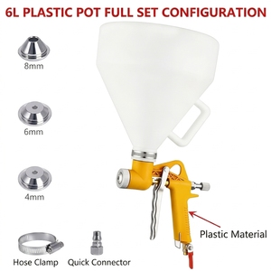 <span class=keywords><strong>Pistolet</strong></span> à air comprimé à alimentation par gravité en alliage d'aluminium économique de 6000 ml avec support OEM pour application de mortier et de ciment, certifié GS - Product Image 3