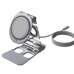 Soporte 3 en 1 para Teléfono Celular, Ajustable en 2 Posiciones, de Aleación de Aluminio, Totalmente Plegable, Portátil, para Tablet, para Reloj, para iPhone 12 - Product Image 1