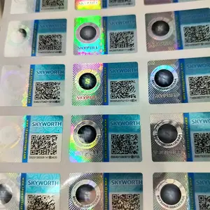 2024 New Anti-counterfeiting Packaging Labels Stickers 3Channels Logo Custom Security Hologram Sticker QR Code