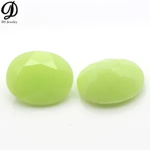 Fabrika fiyat toptan gevşek taş Oval Apple yeşil 0008/1 sentetik taşlar Nanosital gevşek mücevher
