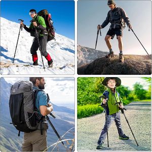 Ensemble <span class=keywords><strong>de</strong></span> bâtons <span class=keywords><strong>de</strong></span> trekking rétractables <span class=keywords><strong>ultra</strong></span>-légers avec logo personnalisé, bâton <span class=keywords><strong>de</strong></span> <span class=keywords><strong>marche</strong></span> télescopique antichoc en aluminium - Product Image 6