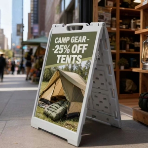 Rak Display A-Frame Profesional untuk Toko Ritel, Toko Pop-Up, Pameran Dagang, dan Promosi di Trotoar dengan Pemberat Air - Product Image 1