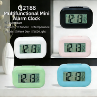 Jam Alarm Digital Pintar Multi-warna Jam Elektronik Meja Kecil Snooze Kalender Hitung Mundur Suhu Kamar Siswa Grosir