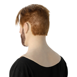 <span class=keywords><strong>Masque</strong></span> de tête réaliste en silicone pour homme et femme avec perruque |   <span class=keywords><strong>Masque</strong></span> de cosplay pour travestis, visage complet, pour le maquillage et la transformation - Product Image 4