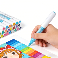 Ensemble complet de 288 marqueurs acryliques à pointe souple avec étui de rangement portable pour étudiants en art, enfants, graffitis, outils de peinture DIY